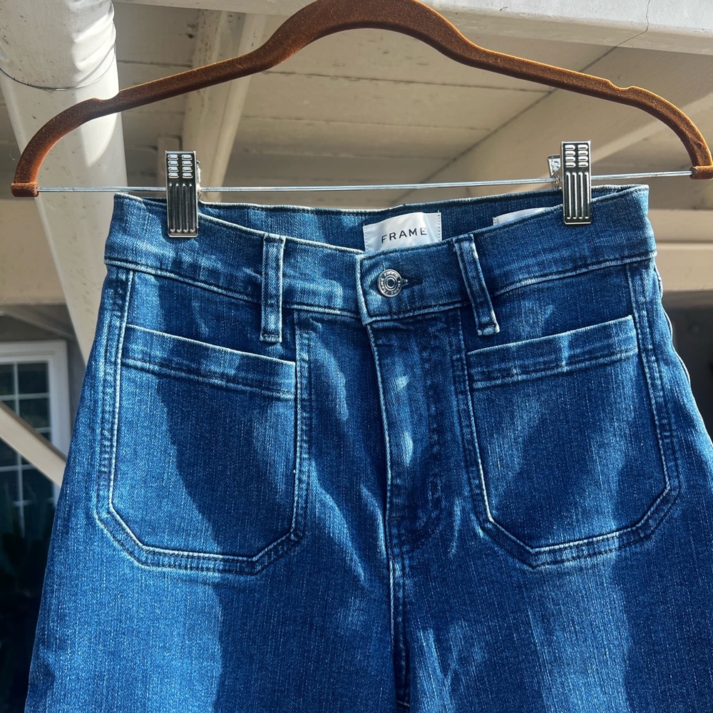 Frame Le Slim Palazzo Jeans with Front patch pockets 26 - Picture 9 of 11